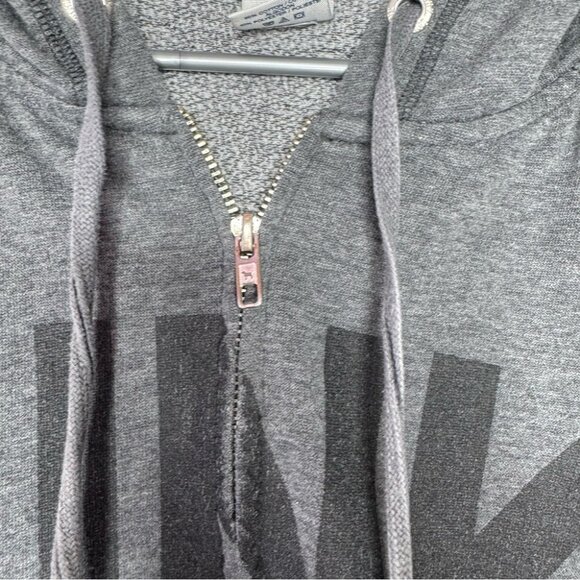 Victoria secret pink sweater hoodie ombré sunset 86 on back zip up zipper grey - Picture 5 of 11